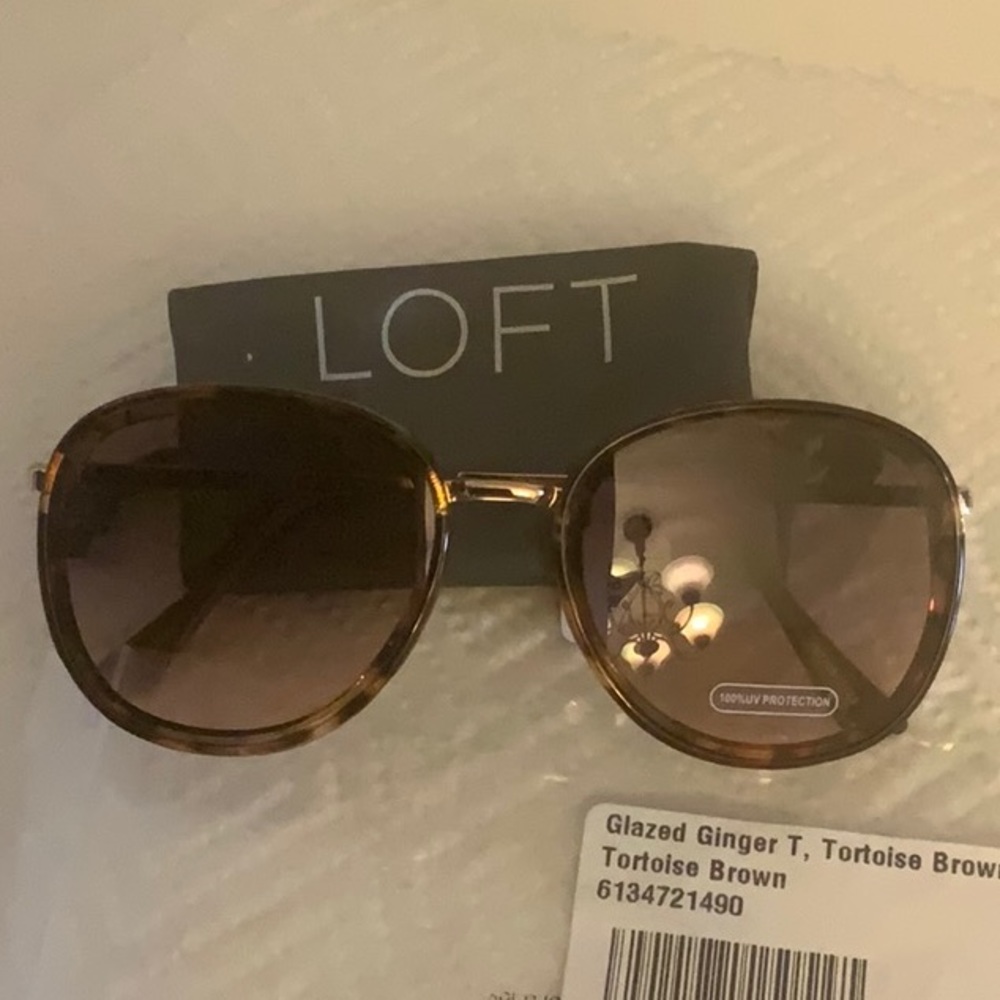 Nwt Loft Glazed Ginger Tortoise Brown Sunglasses.